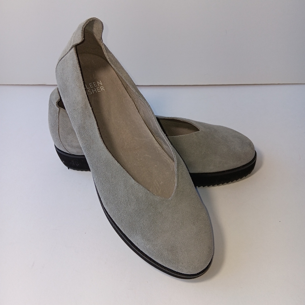 Eileen Fisher Canoe Platform Gray Suede Women’s Size 7